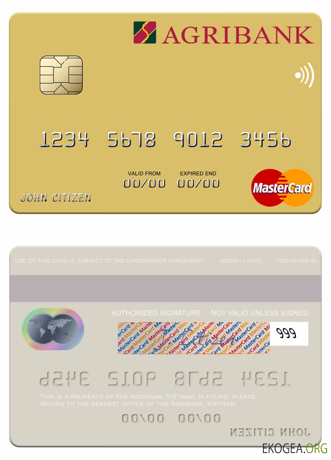 Carte Mastercard Agribank du Vietnam